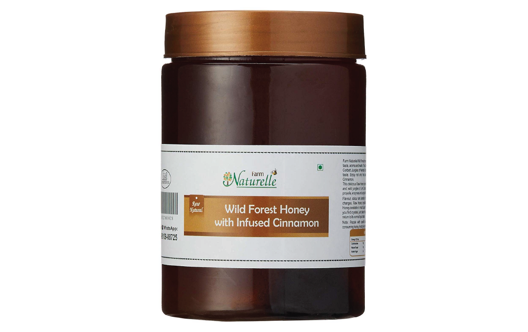 Farm Naturelle Wild Forest Honey with infused Cinnamon   Plastic Jar  815 grams